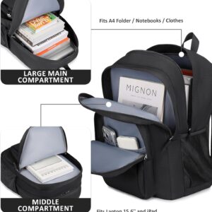 Basic Travel Backpack Water Resistant Black - Image 2