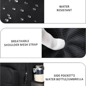 Basic Travel Backpack Water Resistant Black - Image 4