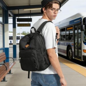 Basic Travel Backpack Water Resistant Black - Image 5