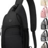 Waterproof Crossbody Sling Bag Black Medium