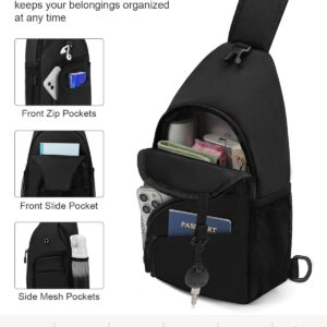 Waterproof Crossbody Sling Bag Black Medium - Image 3