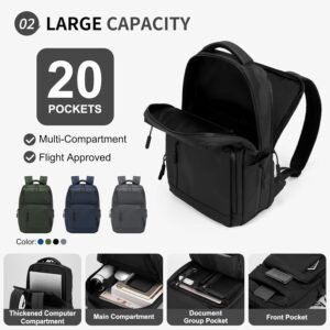 Waterproof Laptop Backpack Black 15.6 Inch - Image 4