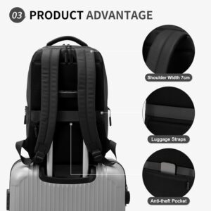 Waterproof Laptop Backpack Black 15.6 Inch - Image 5