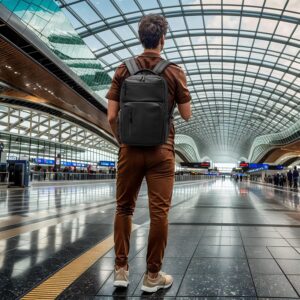 Waterproof Laptop Backpack Black 15.6 Inch - Image 7